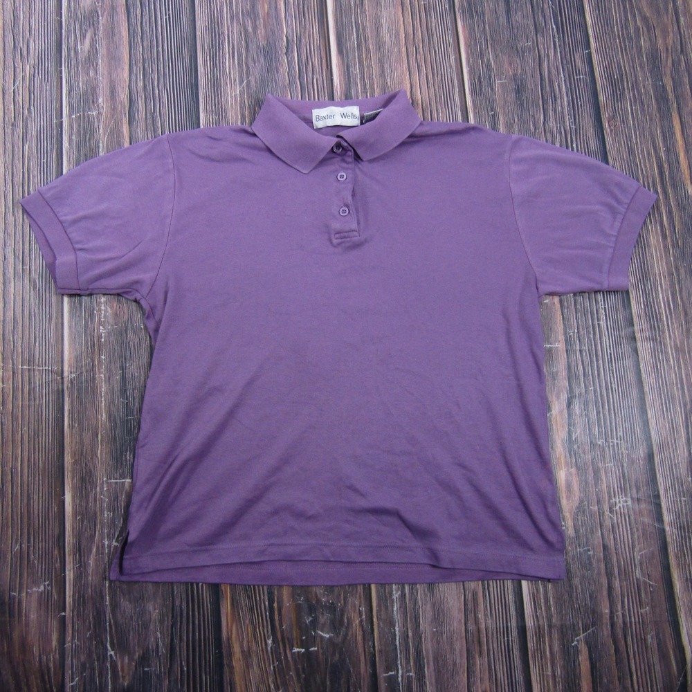 Baxter & Wells Polo Women S Purple Collared Short Sleeve Vintage 90s Granny Core
